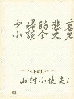 少妇的悲哀榆木小说全文免费阅读笔趣阁下载