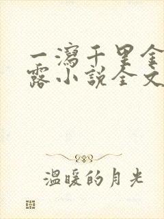 一泻千里金银花露小说全文免费阅读