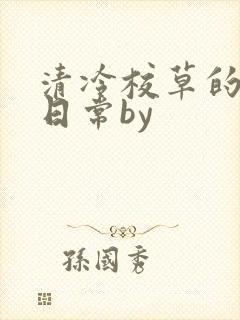 清冷校草的抹布日常by封面