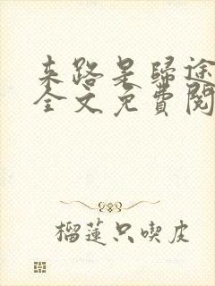 来路是归途小说全文免费阅读