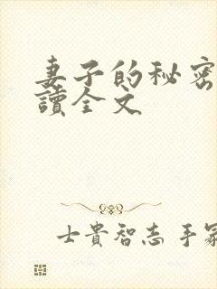 妻子的秘密免费读全文封面