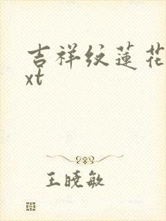 吉祥纹莲花楼txt