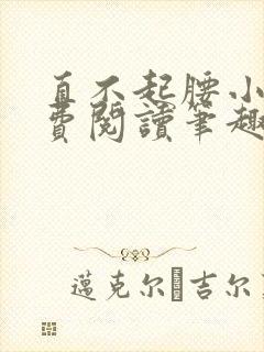 直不起腰小说免费阅读笔趣阁无弹窗