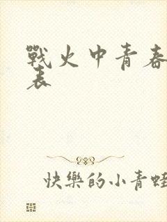 战火中青春演员表