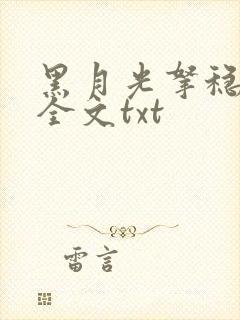 黑月光拿稳小说全文txt