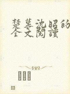 楚慕沈昭的小说全文阅读封面