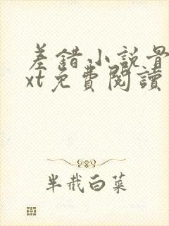 差错小说骨科txt免费阅读