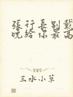 张行长别戴了今晚给你最高的待遇