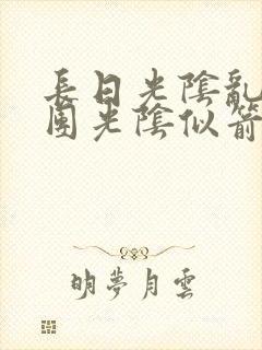 长日光阴乱作一团光阴似箭时渺