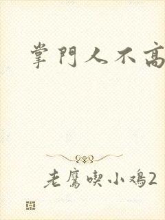 掌门人不高兴封面