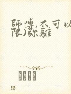 师傅,不可以(限)弥骓封面