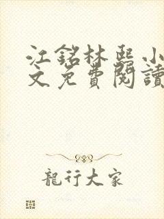 江铭林熙小说全文免费阅读