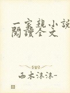 一家亲小说免费阅读全文封面