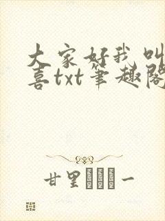 大家好我叫林小喜txt笔趣阁封面