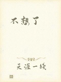 不想了封面