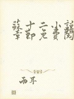 苏十二小说最新章节免费阅读下载