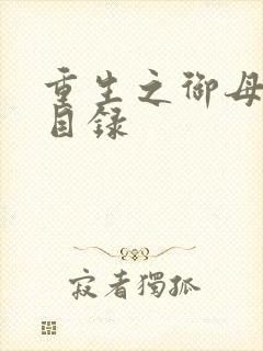 重生之御母双修目录封面