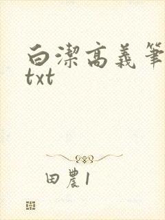 白洁高义笔趣阁txt
