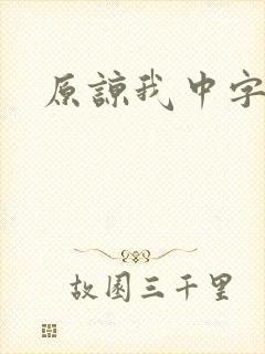 原谅我中字封面