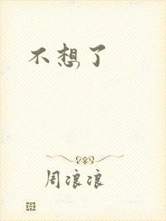 不想了封面