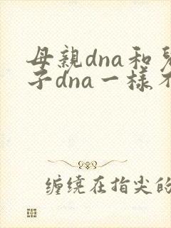 母亲dna和儿子dna一样不