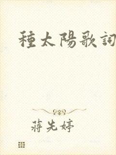 种太阳歌词