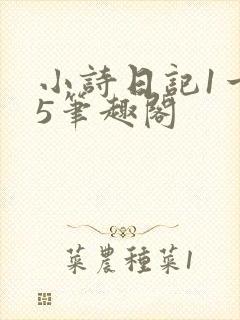 小诗日记1一15笔趣阁