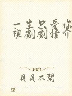 一生只爱你 电视剧剧情介绍封面