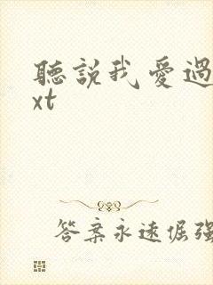 听说我爱过你txt