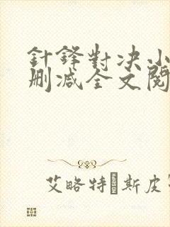 针锋对决小说未删减全文阅读