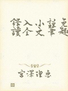 锋入小说免费阅读全文笔趣阁