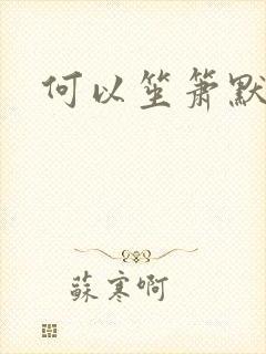 何以笙箫默小说封面