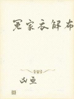 冤家衣解布一截封面