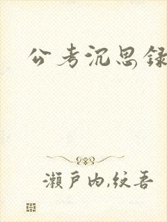 公考沉思录