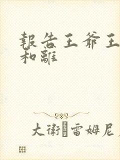 报告王爷王妃要和离