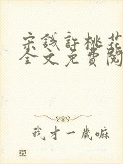 宋钱许桃花小说全文免费阅读