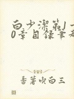 白少洁第1一40章目录笔趣阁