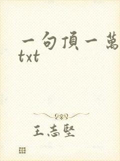 一句顶一万句 txt封面