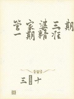 管家婆三期必开一期精准