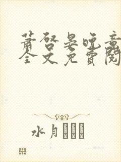 萧启晏晚意小说全文免费阅读