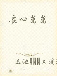 夜心万万封面