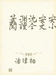 萧渊沈安安免费阅读全文小说封面