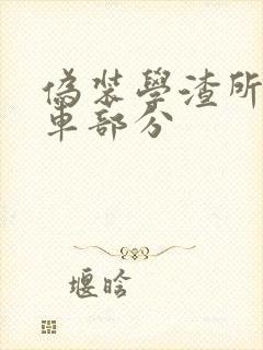 伪装学渣所有开车部分