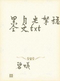 黑月光拿稳小说全文txt