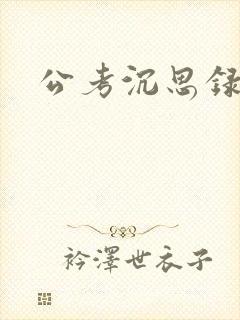 公考沉思录
