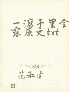 一泻千里金银花露原文txt