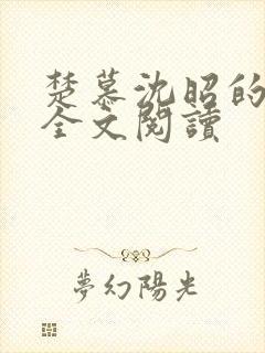 楚慕沈昭的小说全文阅读