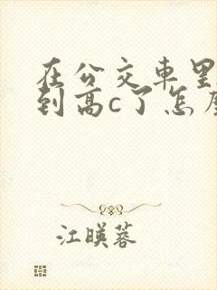 在公交车里c弄到高c了怎么办封面