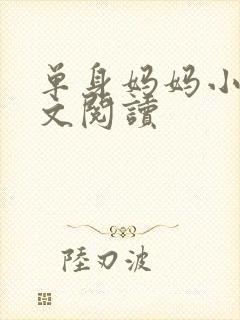 单身妈妈小说全文阅读封面