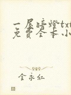 一屋暗灯txt免费全本小说电子书